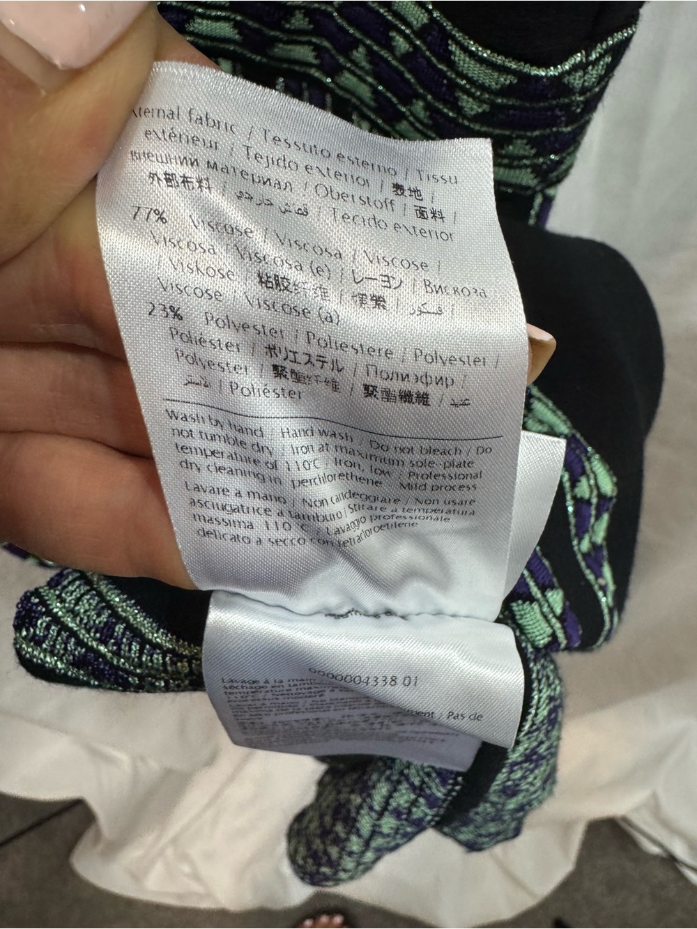 Missoni Black Mini Dress with Green and Purple Trim 42 - Picture 12 of 14